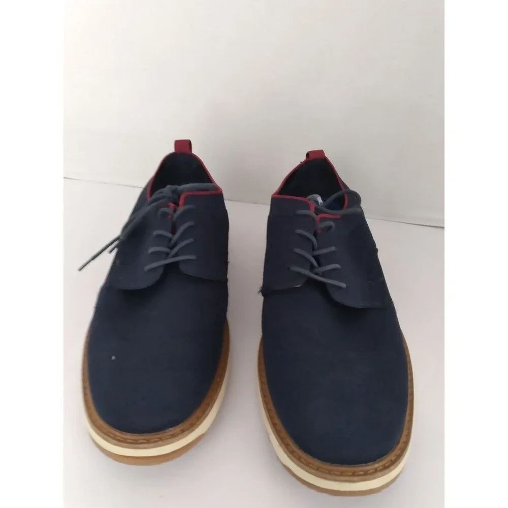 Navy Blue Oxford Dress Shoes Casual Lace Up‎ Comfort Sole Men's